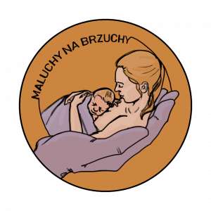 Brązowy medal na którym widnieje matka z noworodkiem podczas kangurowania